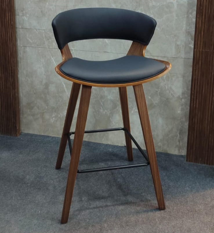 Black Modern Wooden Counter Chair