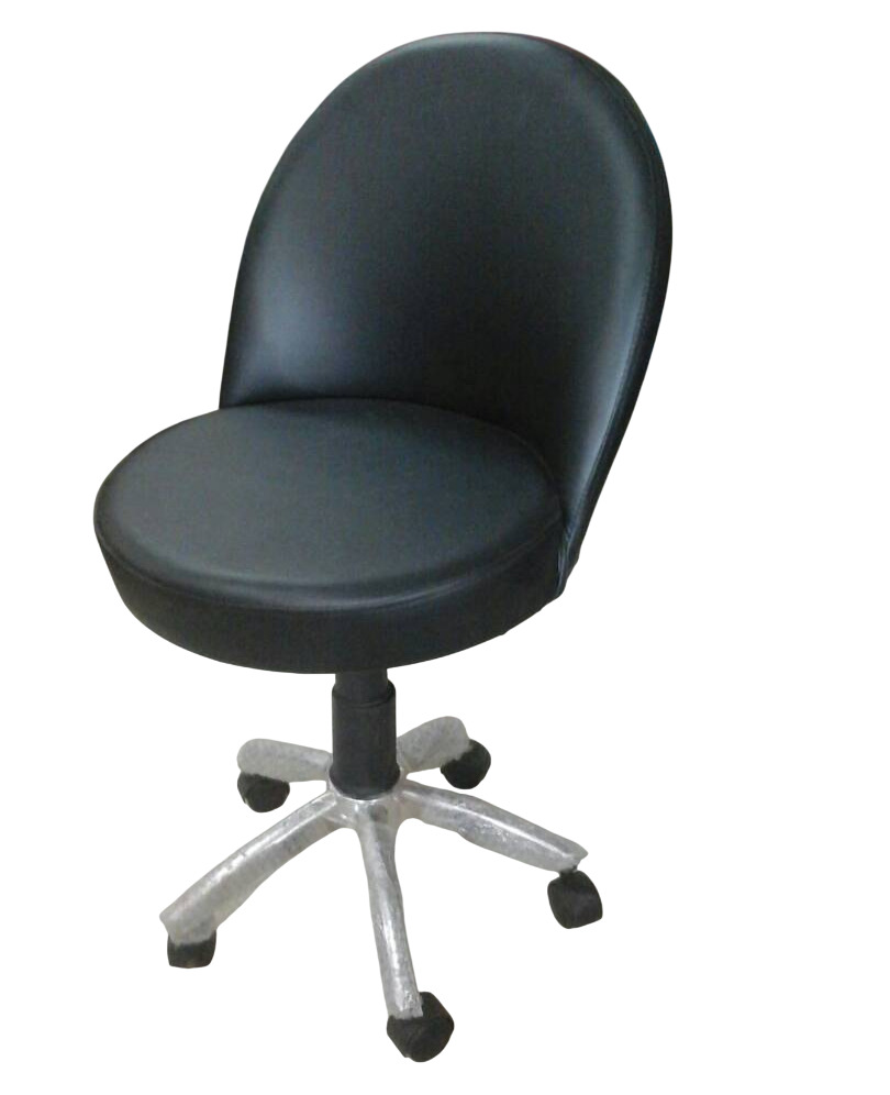 Black Low Back Rolling Swivel Stool Chair