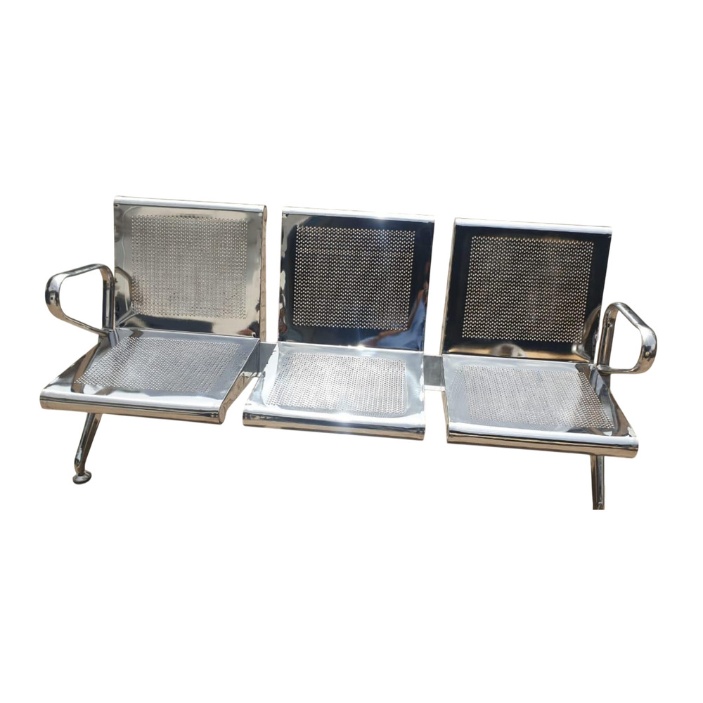 3 Seater Stainless Steel Perforated Waiting Bench