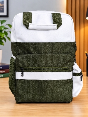 White PU leather Backpack