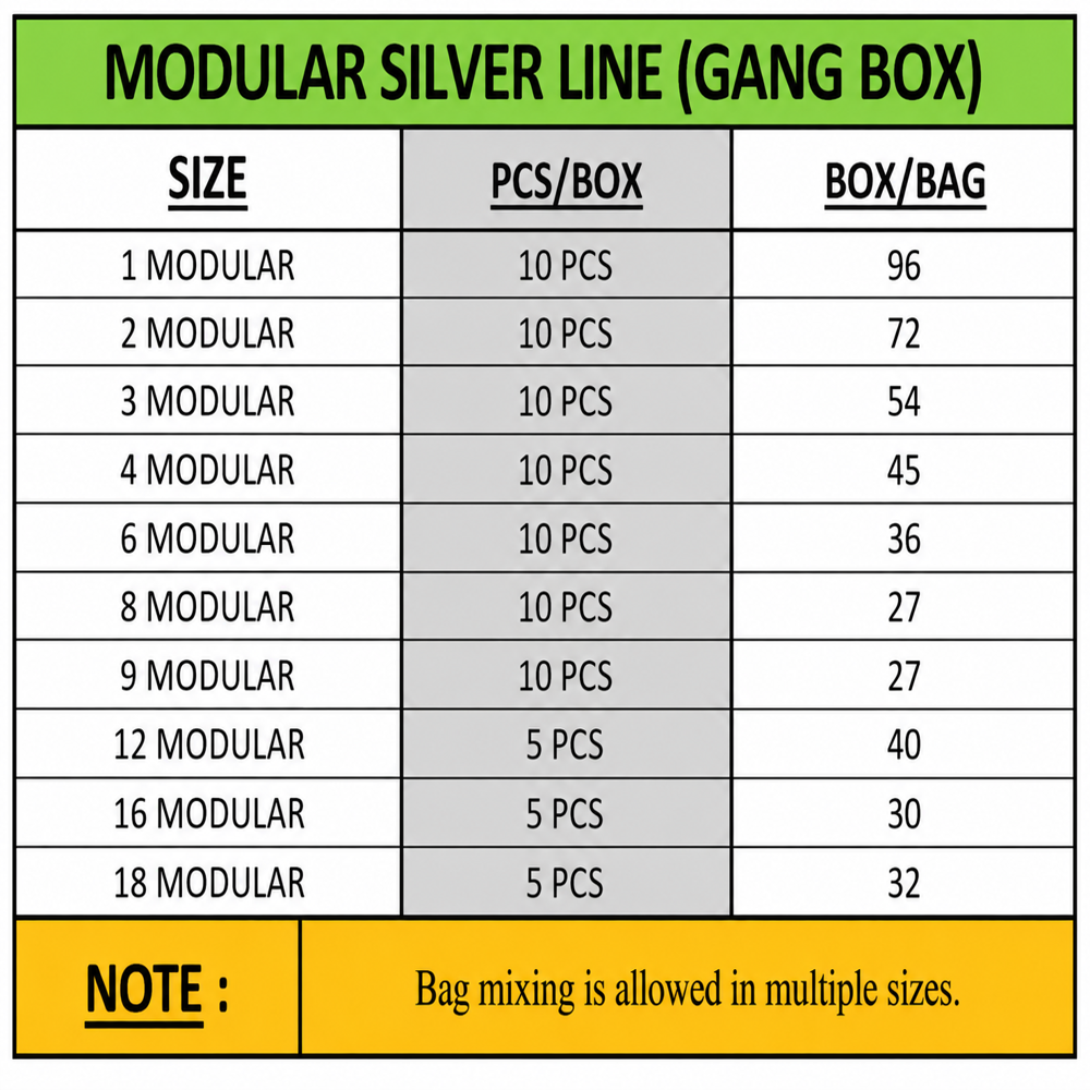 PVC GANG BOX (SILVER LINE)