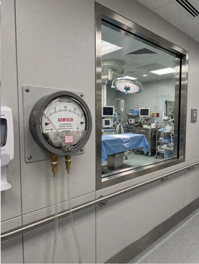 GEMTECH Differential Pressure Gauge for Electronics & Semiconductor Industry