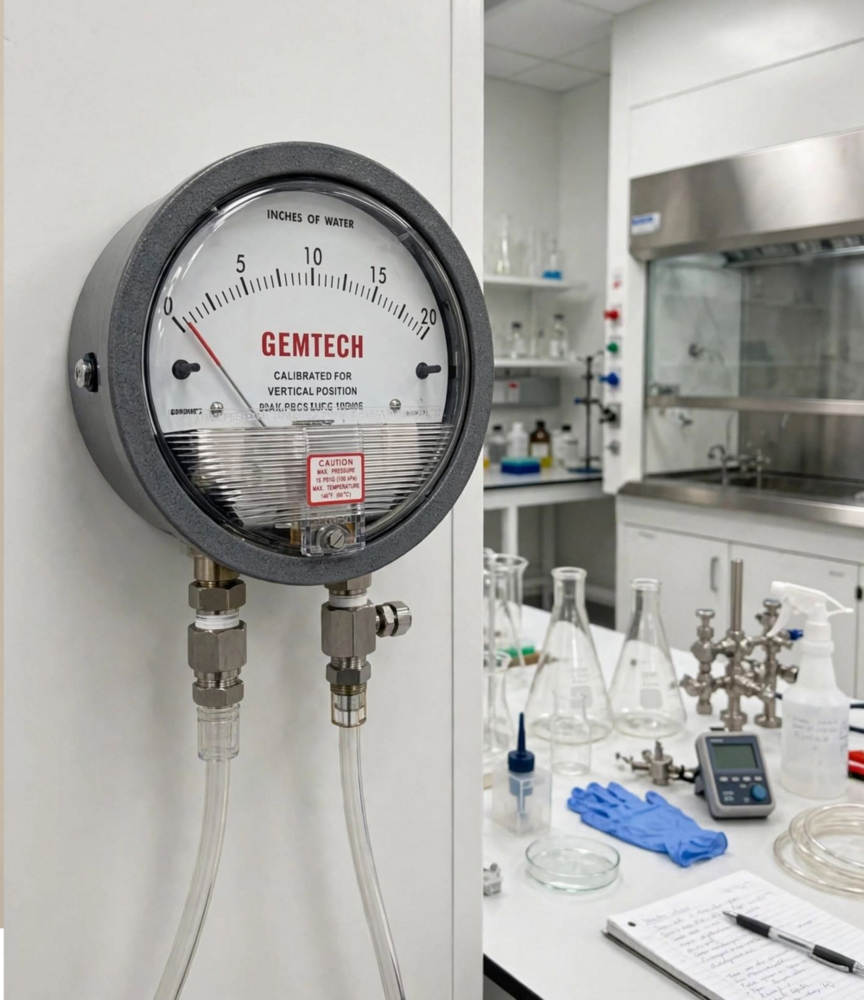 GEMTECH Differential Pressure Gauge for Electronics & Semiconductor Industry