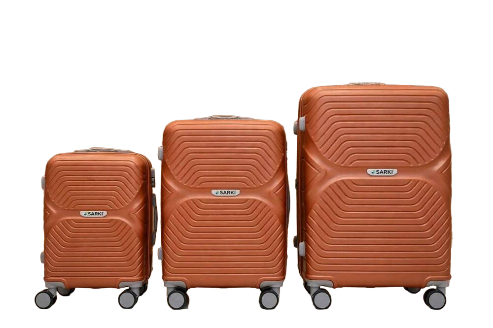 Brown Luggage Trolley Bag Set Of 3