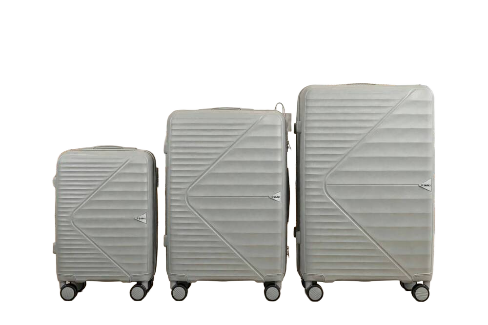 Grey Luggage Trolley Bags Set Of 3