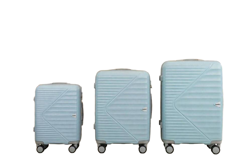 Sky Blue Luggage Trolley Bags Set Of 3