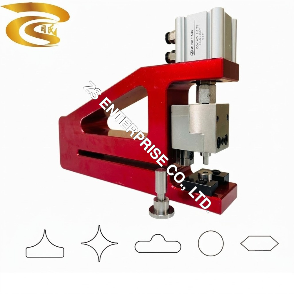 Pneumatic Interchangeable Type Hole PunchVarious Hole Types With Interchangeability. - Color: Red