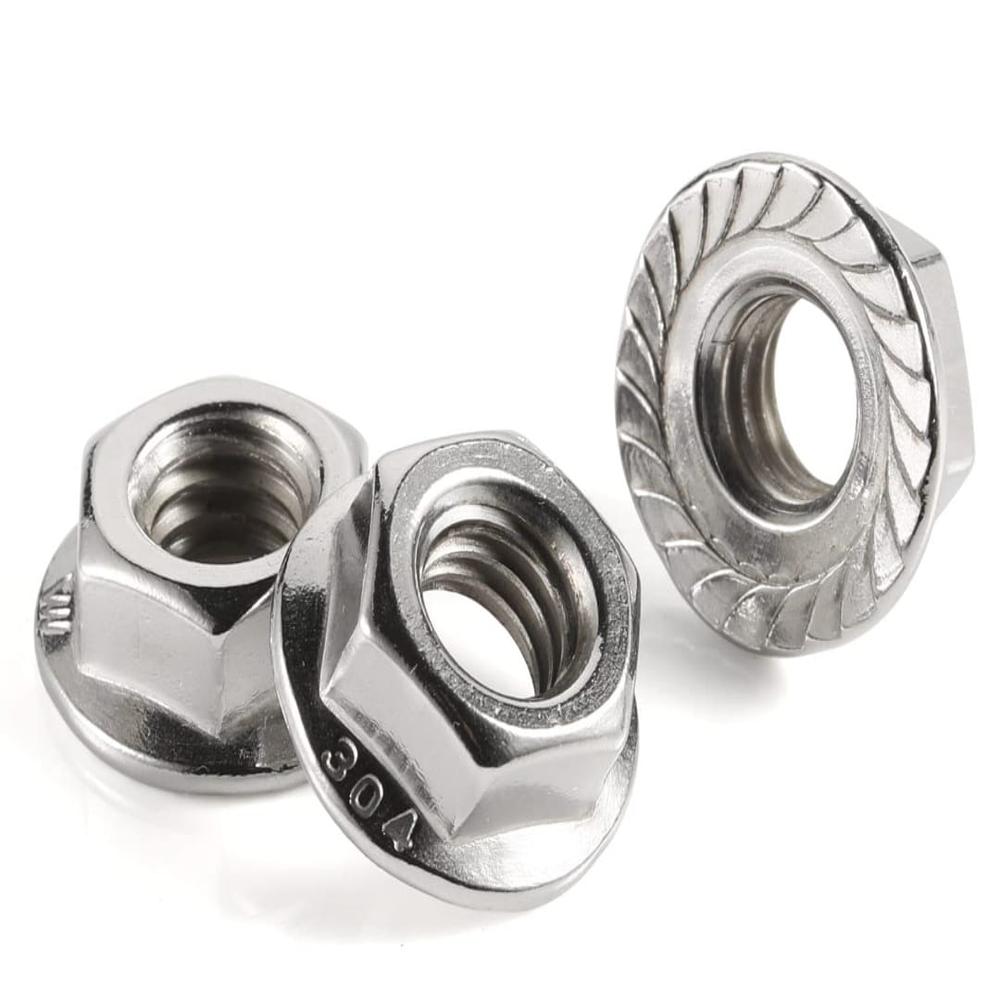 Flange Nut - Carbon Steel M8, Silver Zinc Plated, 18mm Flange Diameter | Corrosion Resistant, Uniform Load Distribution, Secure Fastening