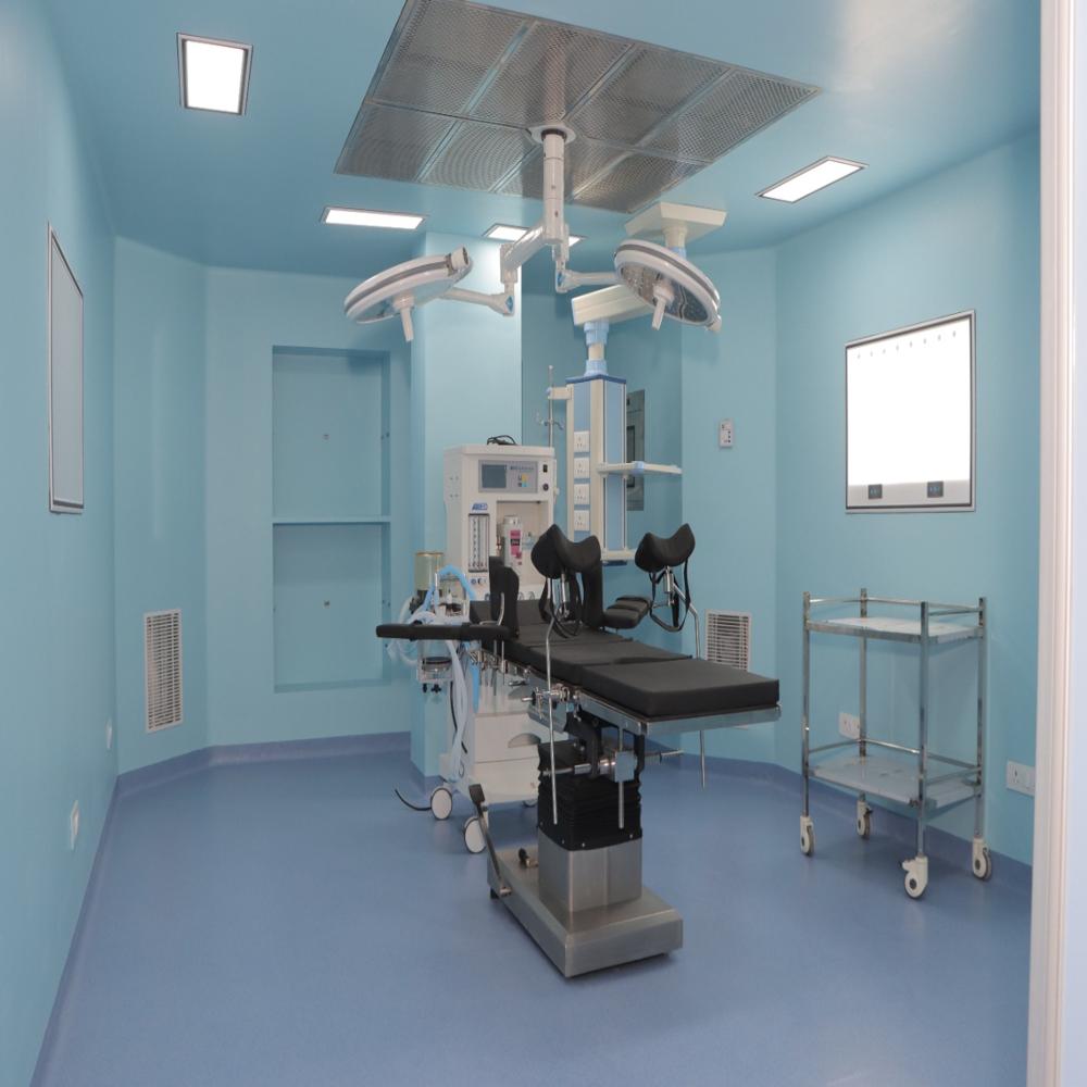 Modular Ot Equipment - Hpl Panel, 7x7 M, Pastel Green | Led Overhead Lighting, Integrated X-ray Viewer, Wall-mounted Control Panel