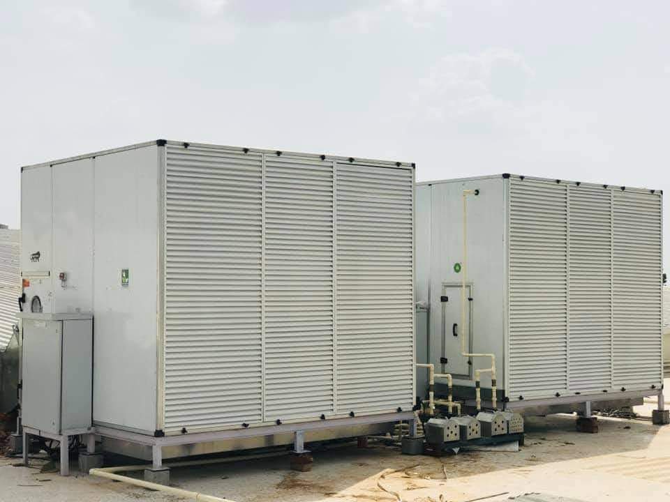 Indirect Direct Evaporative Cooling System Unit - Stainless Steel, Floor Standing, White Color | 220 Volt Electrical Power, 1 Year Warranty