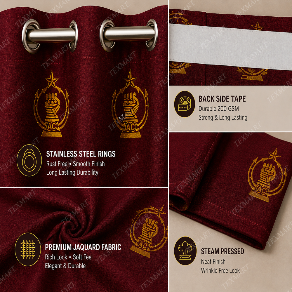 Army Regimental Logo Crest Jacquard Curtains