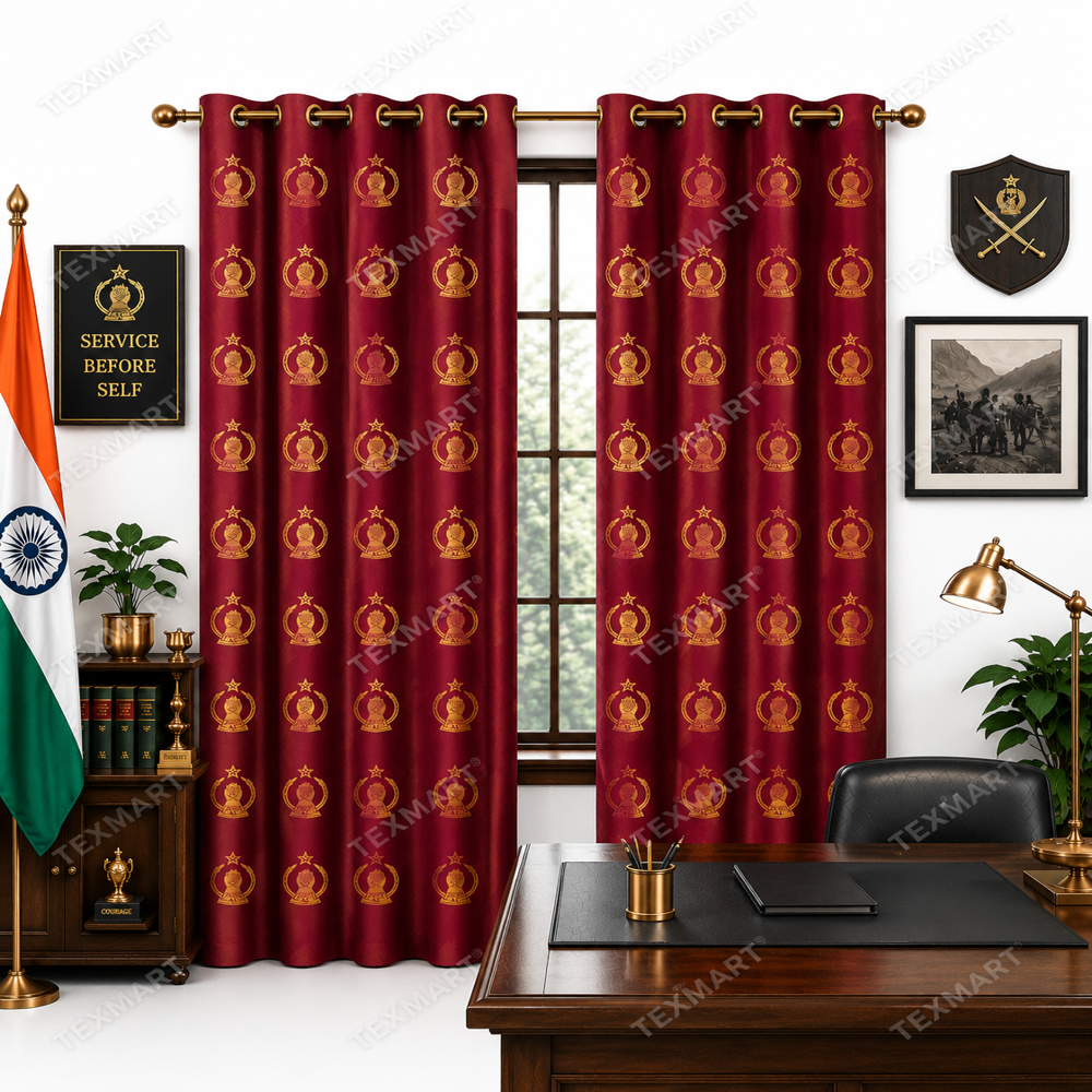 Army Regimental Logo Crest Jacquard Curtains
