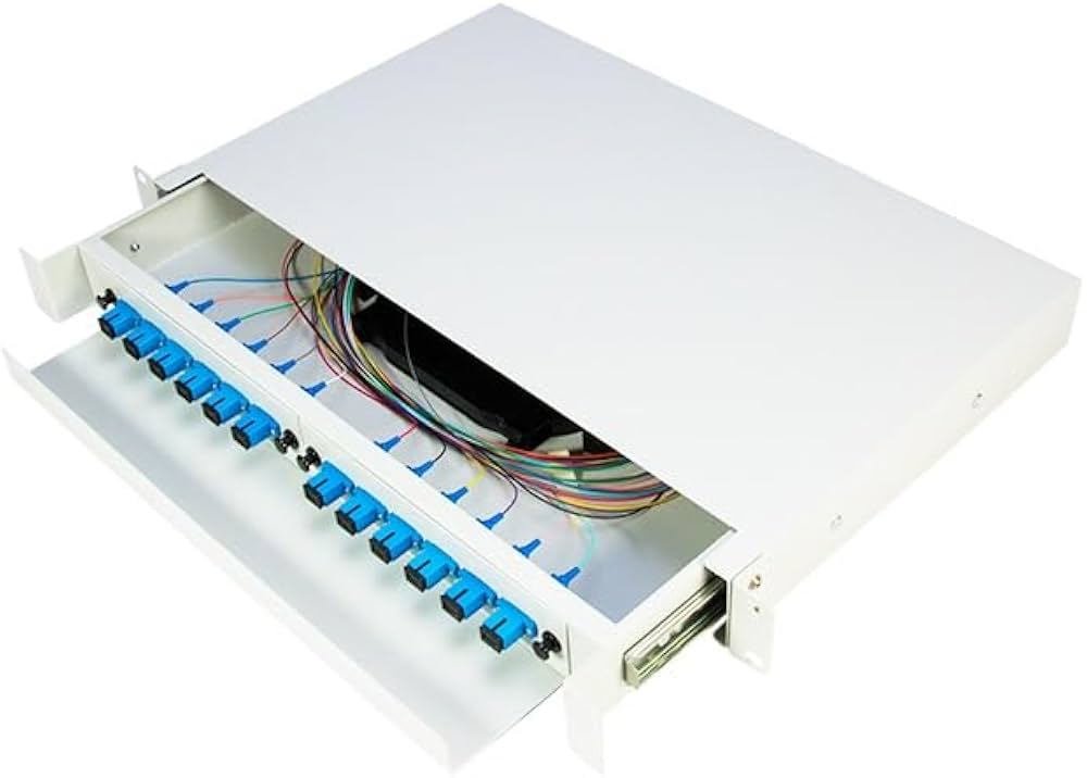 12 Port Fiber Optic Patch Panel 12 Port Sc Duplex Fiber Management System (Fms), - Color: Light Grey
