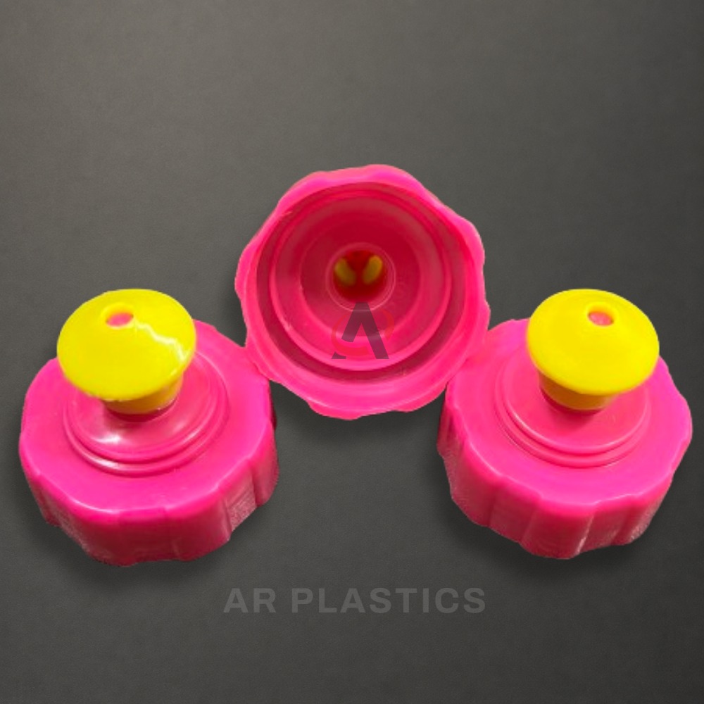 38 Mm Pull Push Cap - Plastic Material, 38 Mm Diameter, Available In Pink, Red, Yellow, Customizable Options | Lightweight, User-friendly, Economical Design