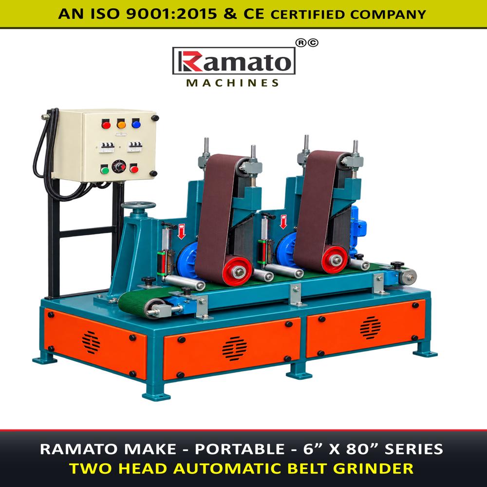 Two Head Belt Grinder Machine