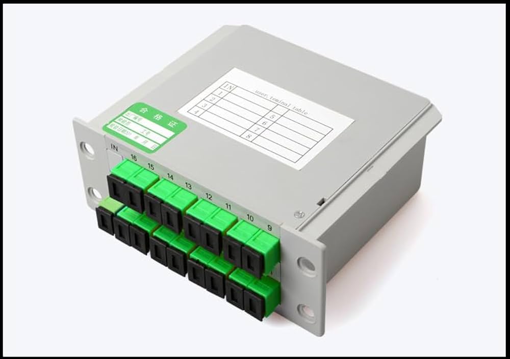 1x16 LGX cassette Planar Lightwave Circuit (PLC) splitter with SC/APC connectors