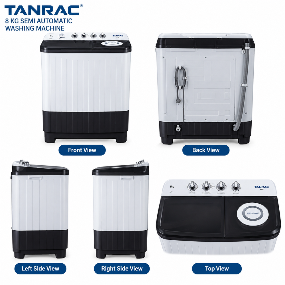 TANRAC 8 KG Semi Automatic Washing Machine