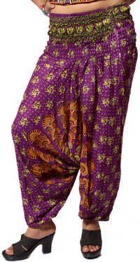 Printed Purple Harem Trousers