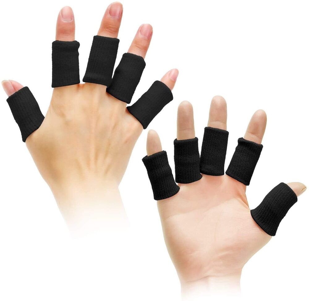 10Pcs Finger Sleeves Protectors Thumb Brace Support Elastic Compression Protector