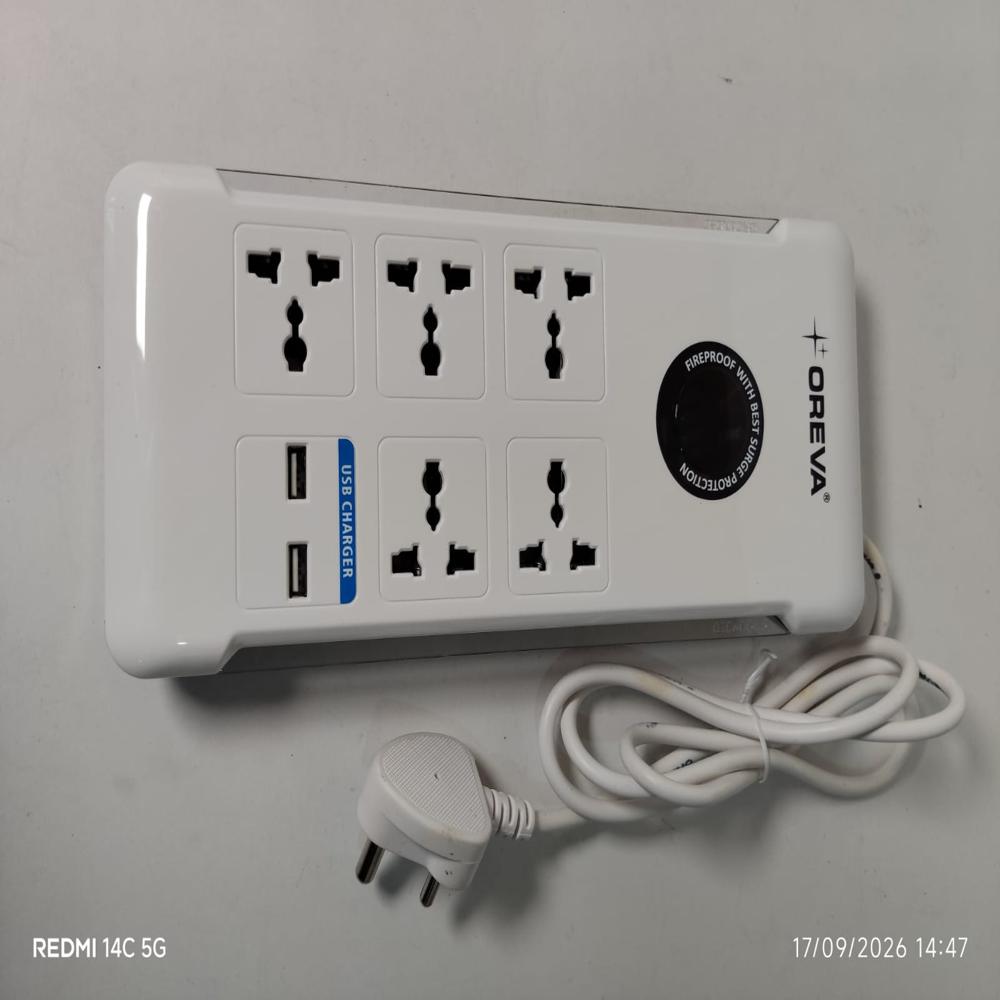 OREVA Power Link 5 Socket Surge Protector Extension Board | Industrial Extension Board