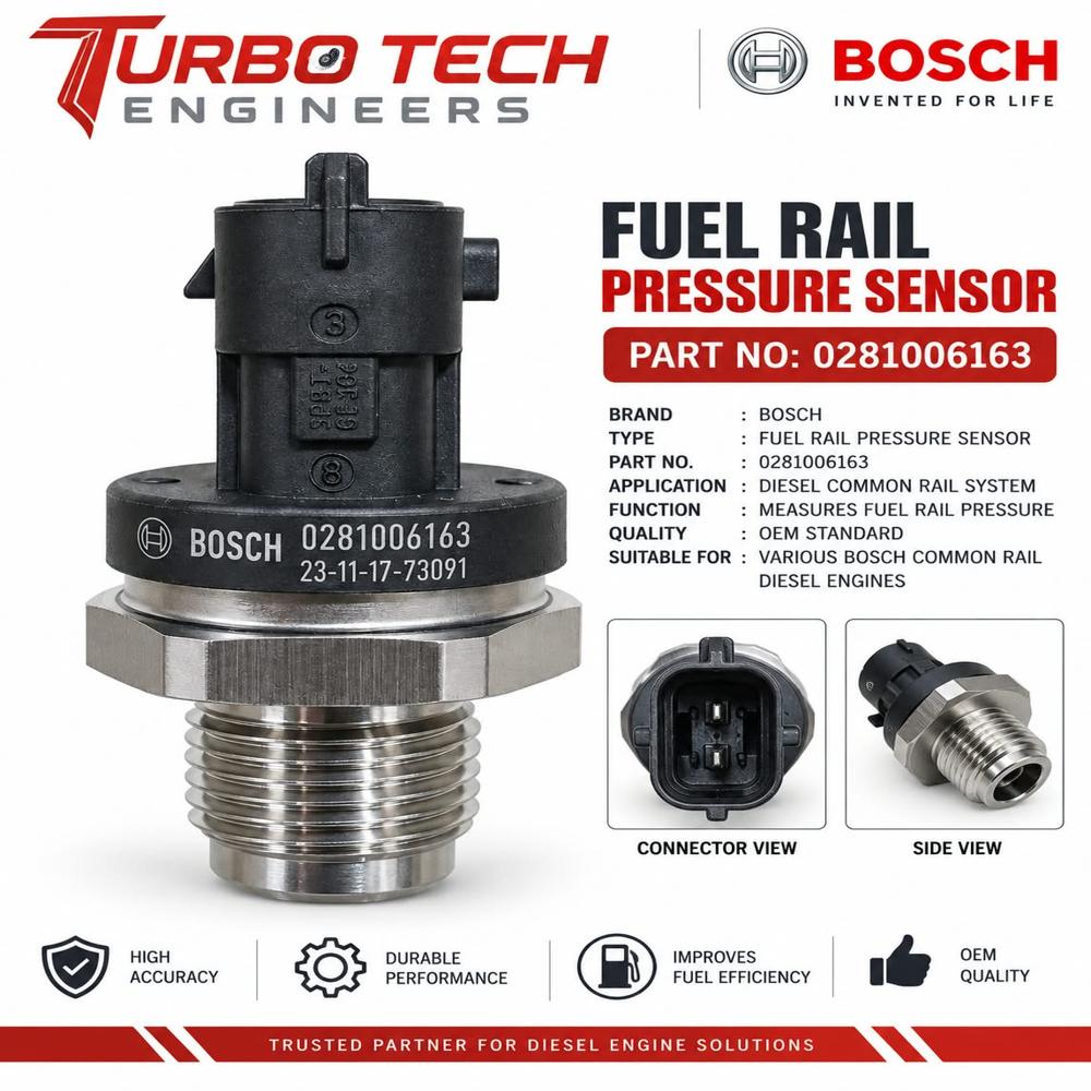 Bosch Fuel Rail Pressure Sensor 0281006163 - Dimension (L*W*H): 5 Meter (M)