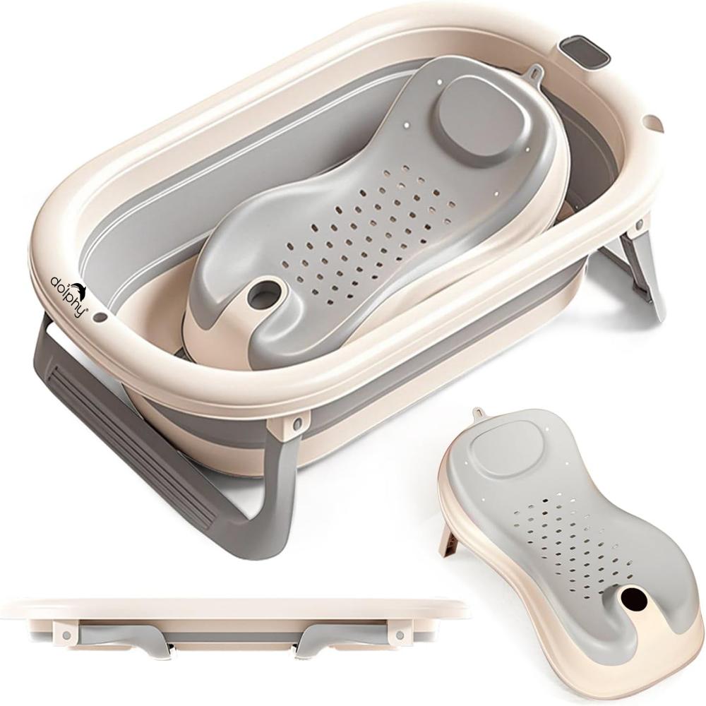 Elite Silicone Folding Baby Bathtub with Baby Bath Rack
