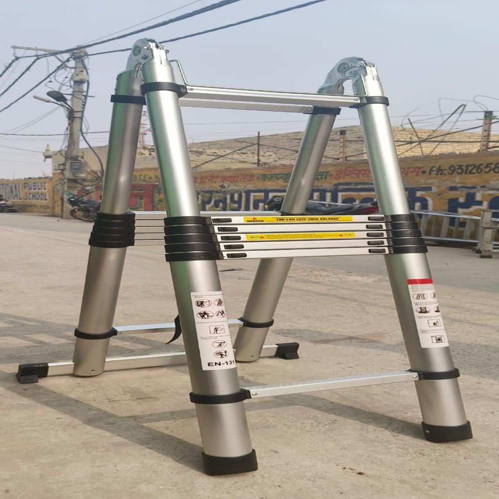 Aluminim self support telescopic ladder