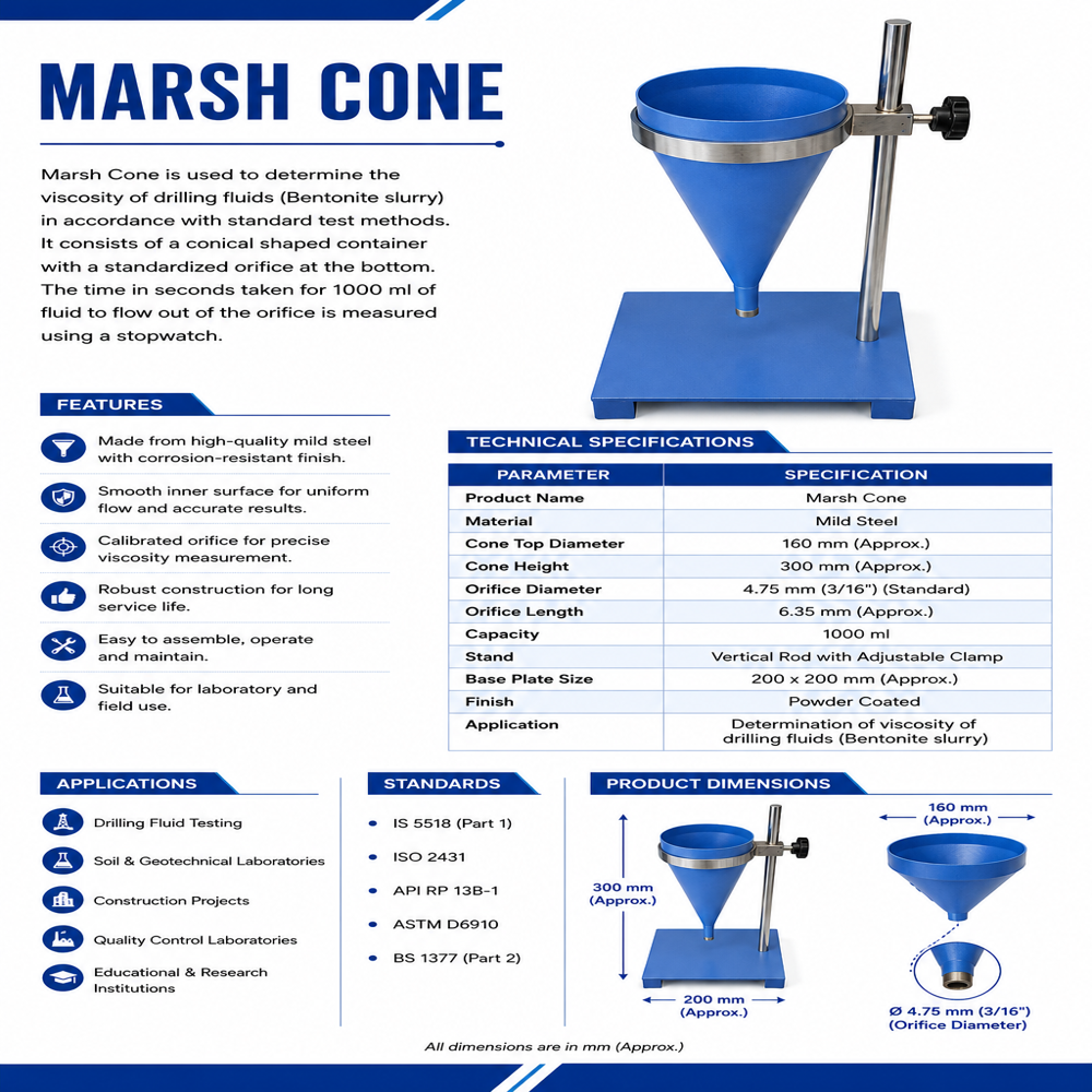 Marsh Cone Apparatus - Application: Laboratory