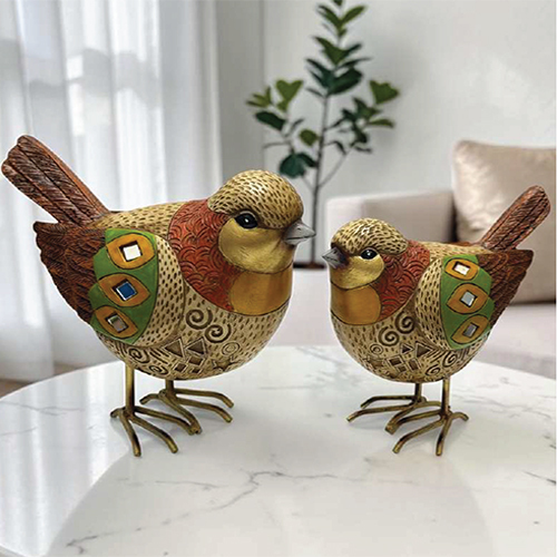 8 x 8 x 3 inch Bird Showpiece
