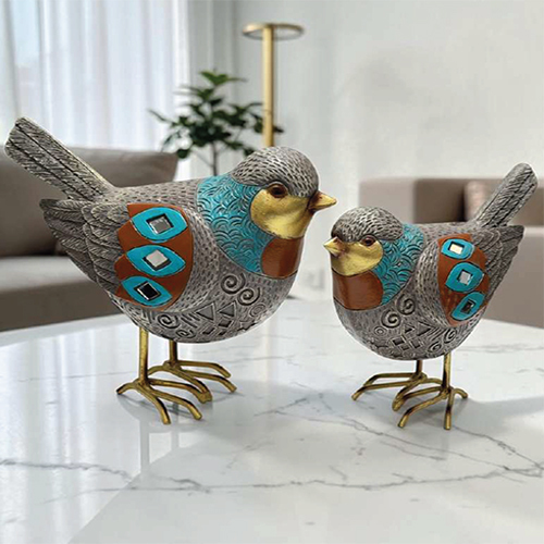 8 x 8 x 3 inch Bird Showpiece