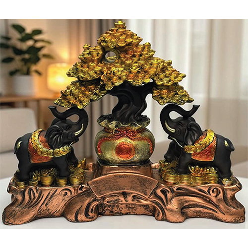 Hathi Tree Pairs Showpiece - Size: 14 X 16 X  5