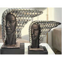 Face Lady Set Of 2 Showpiece