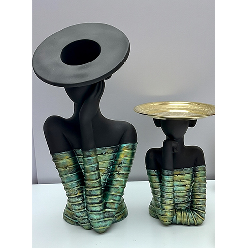 Plate Lady Set Showpiece - Size: 10 X 3.5 X 4