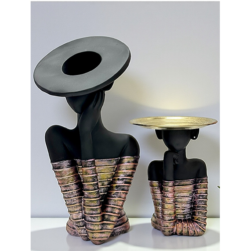 Plate Lady Set Showpiece