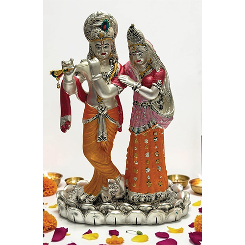 11 x 7.5 x 3.5 inch Radha Krishan Metalising Idols