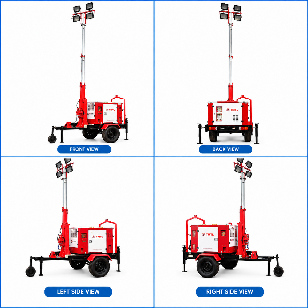 9 Mtr Mobile Lighting Tower - Color: Red