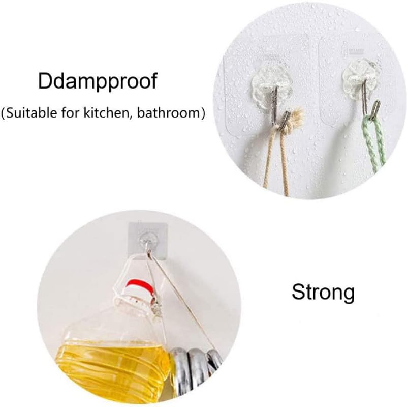 Flower Hook - Pvc 5.9x5.9x2.7 Cm | Self-adhesive, Removable, Heavy-duty, Waterproof Wall Hanger With 10kg Load Capacity, Multi-surface Compatibility