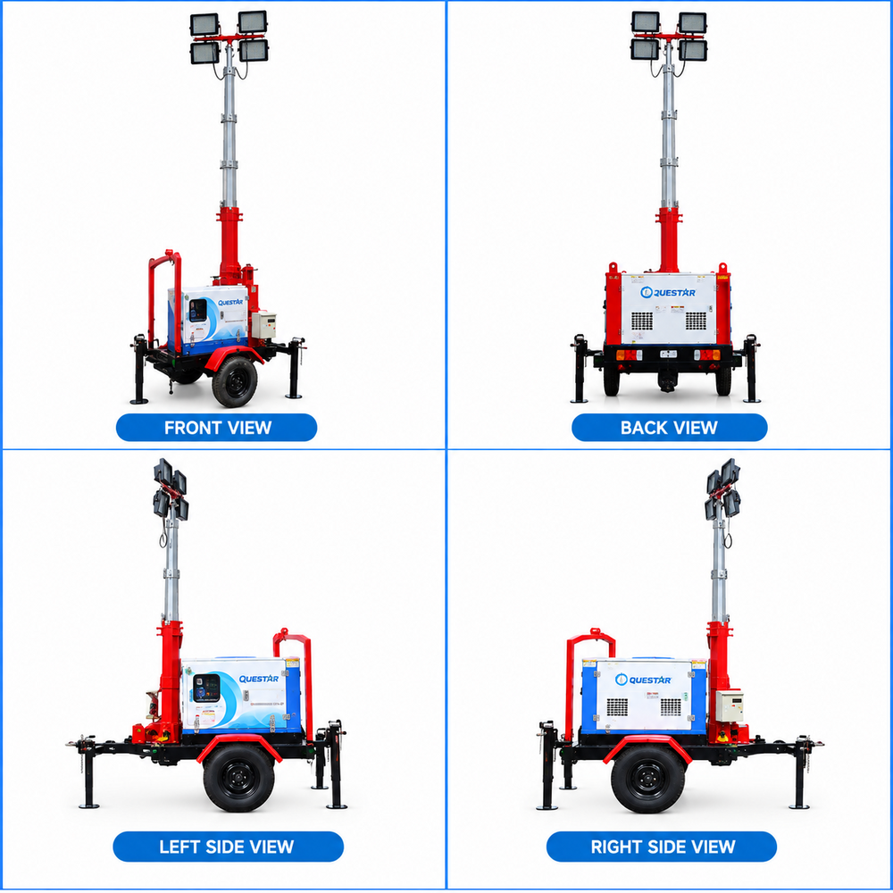 Mobile Lighting Towers Generator - Color: Red