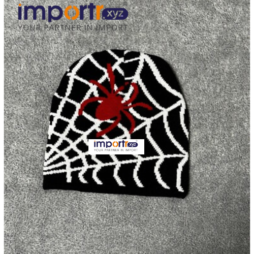 Spider Web Knitted Beannie Hat - Design: A Slouchy Or Snug-Fit Skull Cap Featuring An Oversized