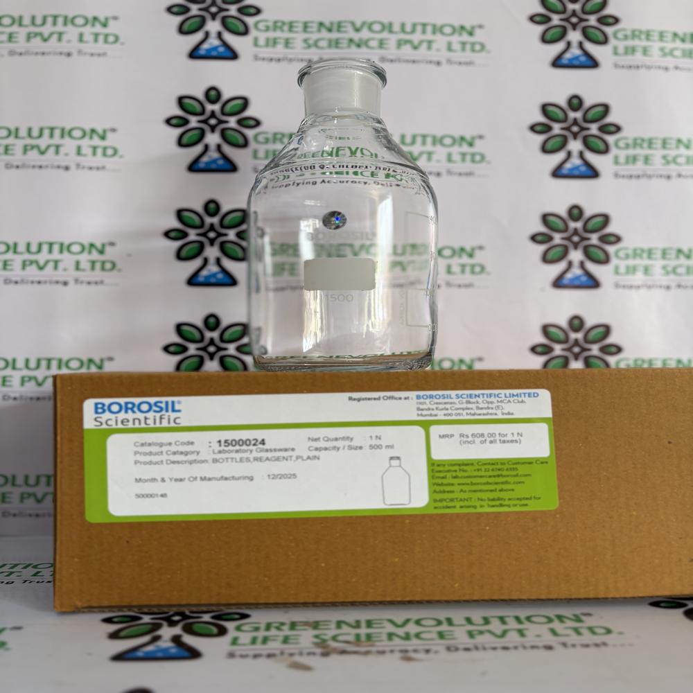 Borosil Reagent Bottle Plain Narrow Mouth with Glass Stopper