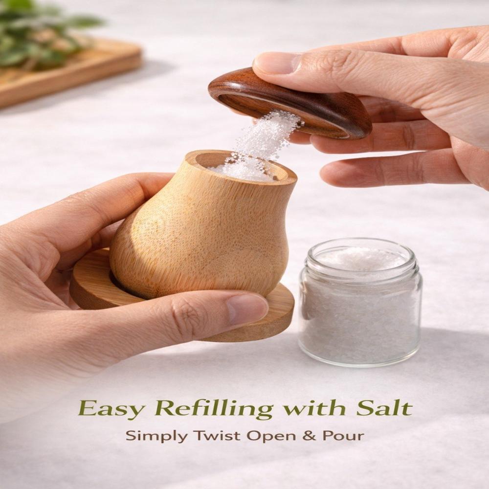Wooden Mushroom Shape Salt And Pepper Shakers