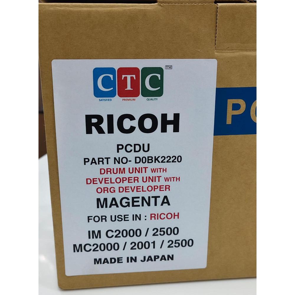 RICOH DRUM UNIT WITH DEVELOPER UNIT WITH ORG DEVELOPER MAGENTA IM C2000 / 2500 / MC2000 / 2001 CTC