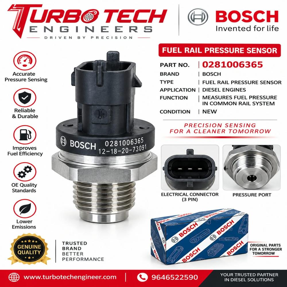 Bosch Fuel Rail Pressure Sensor 0281006365 - Dimension (L*W*H): 5 Meter (M)