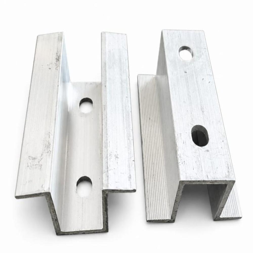 Solar Mid Clamp - 6063-t6 Aluminium, U-shape, Silver, 30-40mm Panel Thickness, Anodized Finish, Allen Bolt
