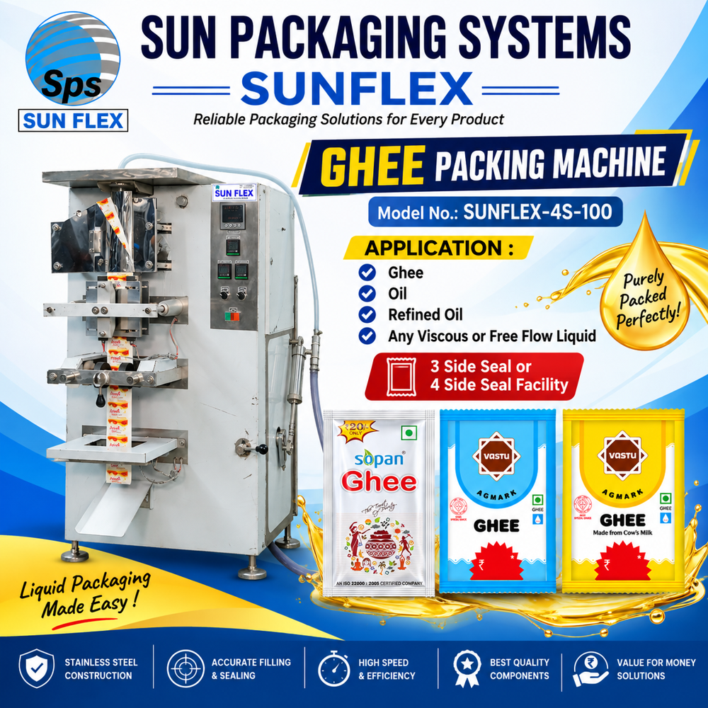 Automatic Ghee Packing Machine - Capacity: 2000 Pcs/hr