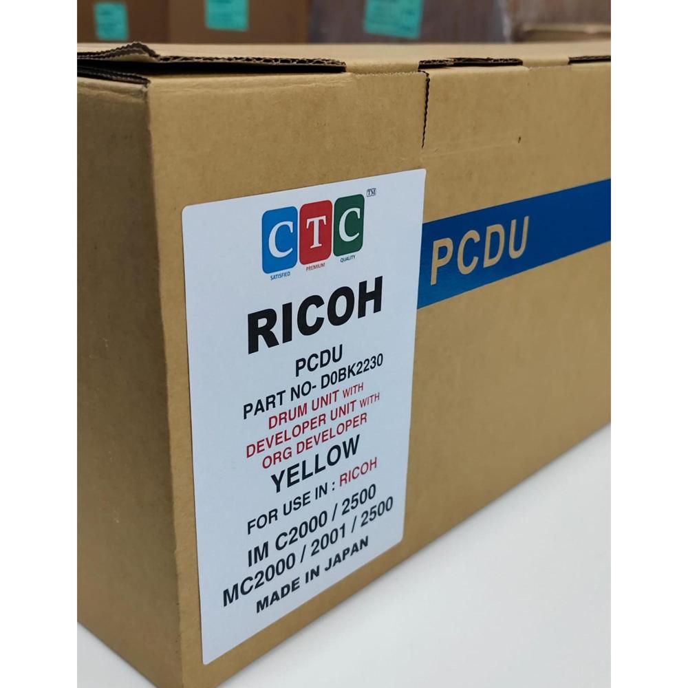 RICOH DRUM UNIT WITH DEVELOPER UNIT WITH ORG DEVELOPER YELLOW IM C2000 / 2500 / MC2000 / 2001 CTC