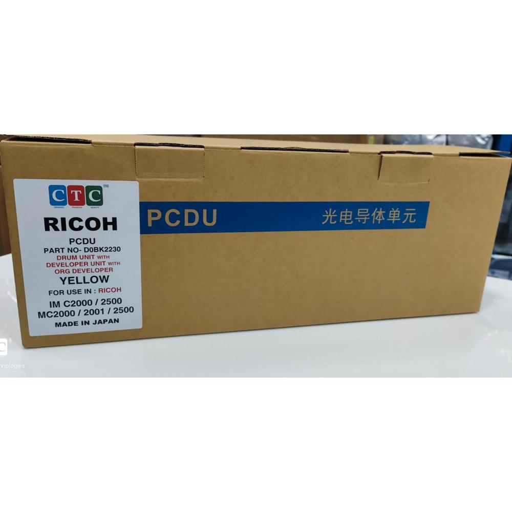 RICOH DRUM UNIT WITH DEVELOPER UNIT WITH ORG DEVELOPER YELLOW IM C2000 / 2500 / MC2000 / 2001 CTC