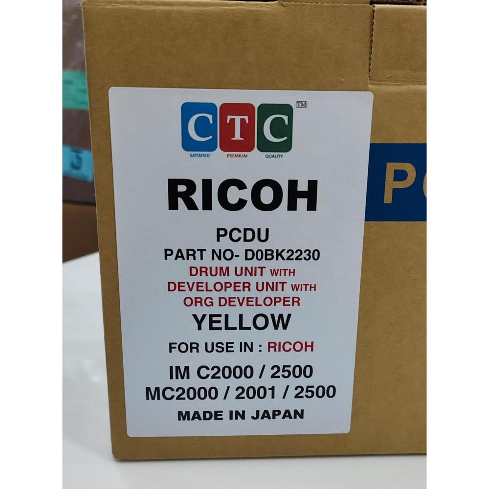 RICOH DRUM UNIT WITH DEVELOPER UNIT WITH ORG DEVELOPER YELLOW IM C2000 / 2500 / MC2000 / 2001 CTC