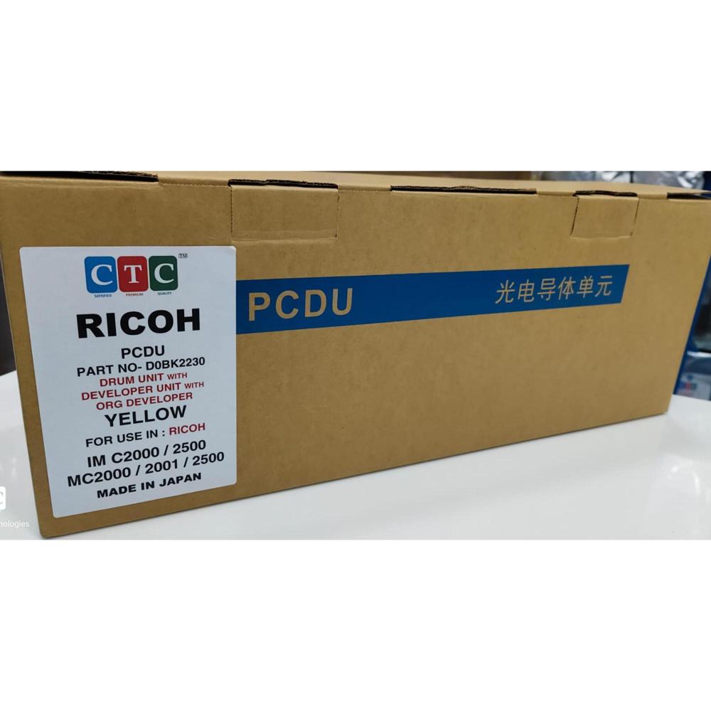 RICOH DRUM UNIT WITH DEVELOPER UNIT WITH ORG DEVELOPER YELLOW IM C2000 / 2500 / MC2000 / 2001 CTC