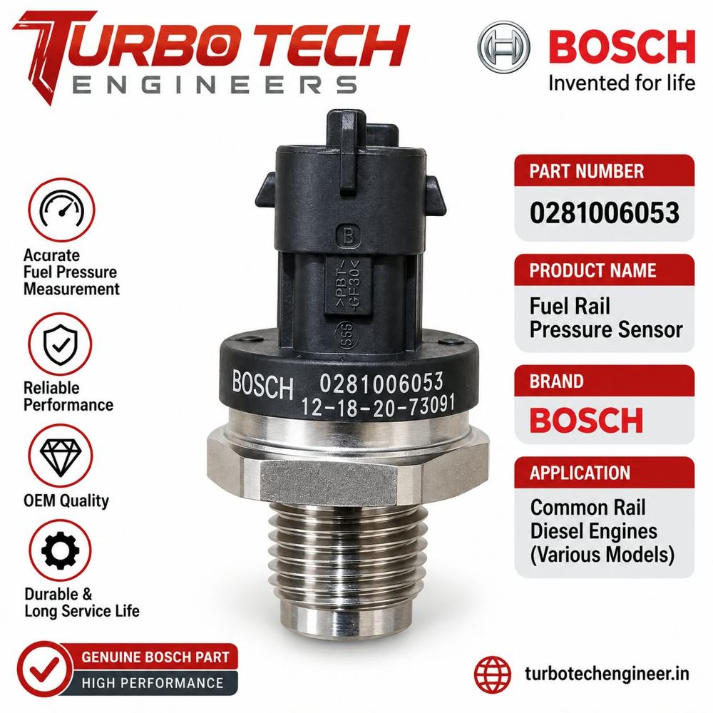 Bosch Fuel Rail Pressure Sensor 0281006053 - Dimension (L*W*H): 5 Meter (M)